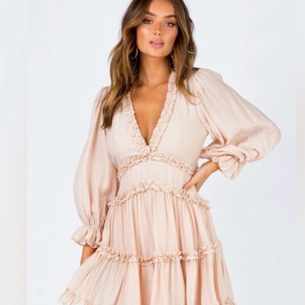 Princess Polly Melina Open Back festival boho Ruffle Dress size 4
